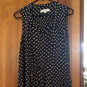 Navy Polka Dot Top